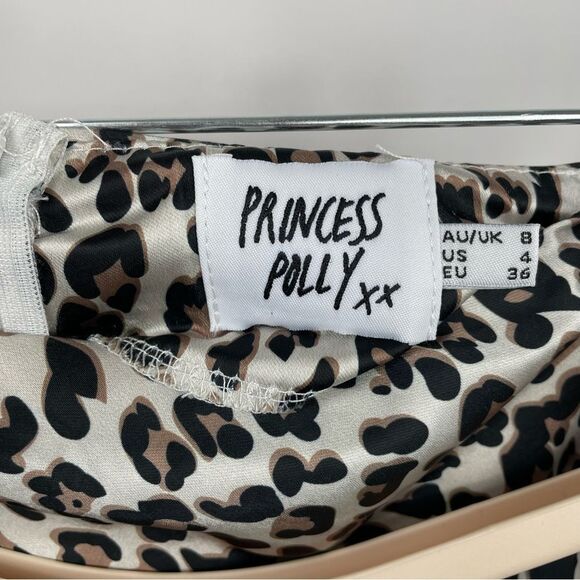 Princess Polly yates satin leopard mini skirt 4 - Picture 3 of 10